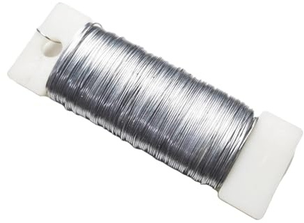 Jewellery Wire, Thin Wire for Crafts, 1 Roll 50m Silver JewelleryWire - 0.35mm CraftWire for Jewellery Making, DIY Crafting, Flower Arrangements, Bouquets, Modelling(Ø 0.35 mm, 50m)