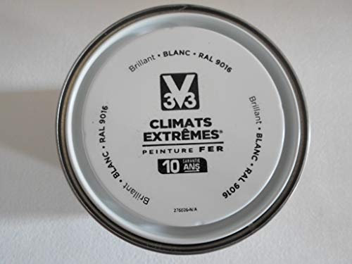 peinture fer V33 climats extrêmes 0,50L blanc brillant RAL9016
