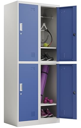 Racking Solutions 2 x 2 Door Metal Storage Lockers, Blue FREE Next Working Day Delivery