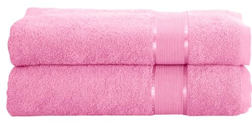 Mixibaby 2er Set Gästetuch Handtuch Duschtuch Badetuch Saunatuch Frottee Baumwolle 500gsm, Größe:Gästetuch 30x50cm, Farbe:Altrosa