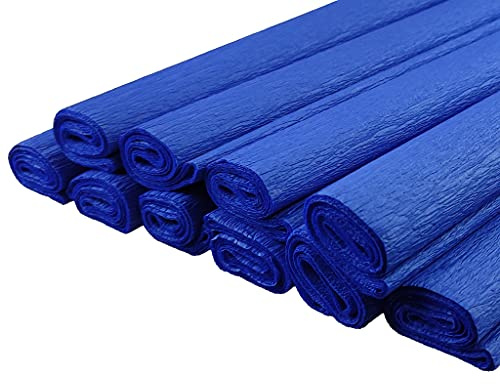 Netuno 10 rullar kreppapper blå 200x50cm pysselpapper för kreativa hobby färgböcker skola förpackning DIY-projekt festdekorationer