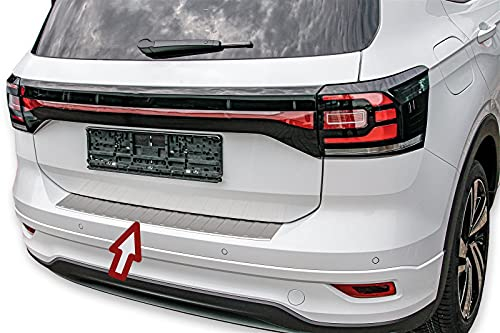 Protection de seuil de Chargement en Acier Inoxydable Mat Compatible avec VW T-Cross à partir de 2018 avec Rebord RECAMBO