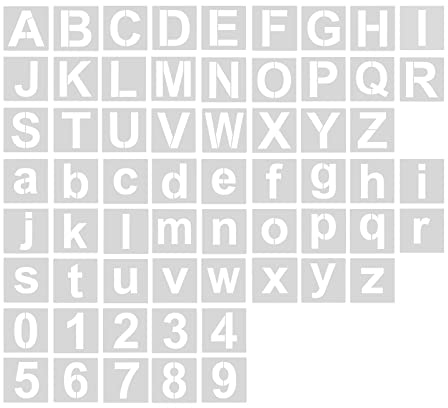 AIEX 62 Stück Alphabet-Zahlenschablonen, 7,5 cm, waschbar, Kunststoff, wiederverwendbar, Schablone für Buchstaben, zum Zeichnen von Kunst, Schreiben und Basteln