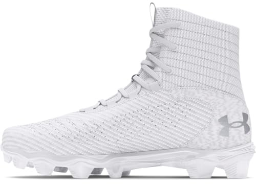 Under Armour Boys' Highlight Franchise RM JR 2.0, (100) White/Metallic Silver/Metallic Silver, 5.5, US