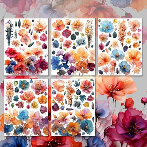 Decoupage Paper Pack (15 Sheets 8x11) Amazing Delicate Fantastic Flowers HANATABA Vintage Styled Ephemera Pictures for Decoupage Craft and Scrapbooking
