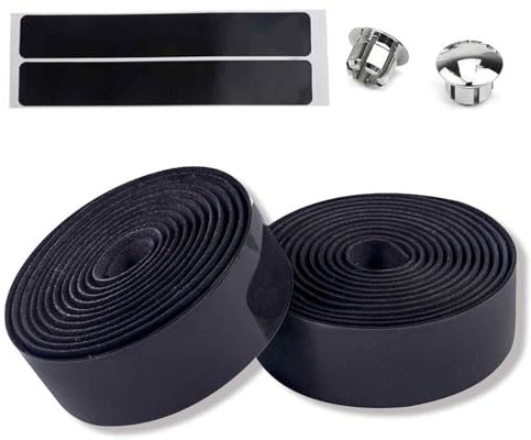 Schwarz Lenkerband,Rennrad Lenkerband Inkl 2 PCS Endstopfen,Fahrrad Lenkerband Rutschfest und Stoßdämpfend Lenkerbänder ,Umwickeln Sie Ihren Lenker eine komfortable Fahrt für MTB und Urban Cycling