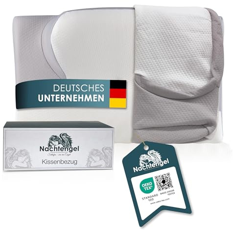 Nachtengel Funda de almohada para cojín cervical, hipoalergénica, transpirable, suave, duradera y fácil de limpiar, para dormir de lado, boca arriba y abajo
