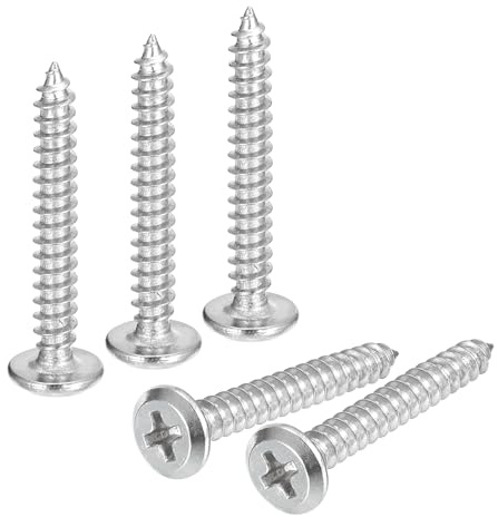 QUARKZMAN Viti Autofilettanti a Testa Piana Phillips M4x30mm, Viti di Fissaggio a Croce in Acciaio Inossidabile 304, Argento, Confezione da 25