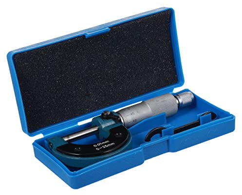 NAMOARLY 0-25mm Metric outside Micrometer with 50/75 Graduation, Precision Measuring Instrument for Metric Thickness, Sturdy Caliper Gauge for Industrial and Workshop Use