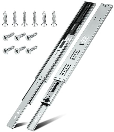 1 Pair | Soft Close Drawer Runners 400mm, HBL’ Heavy Duty Cabinet Drawer Slides Replacement - Ball Bearing Full Extension, 90KG Capacity, Made of Cold-Rolled Steel, Rust-Resistant & Long-Lasting.