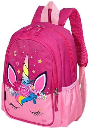 POWOFUN Sac à dos de voyage pour enfants de 30,5 cm pour enfants d'âge préscolaire, sac à dos de voyage pour la maternelle, cartable de dessin animé, sac à livres pour filles, garçons, bébés, Licorne