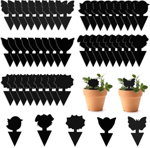 GeekerChip Pièges à Insectes,50 Pcs Attrape Moucheron Plantes,Attrape Mouches Intérieur,Plug-in Pièges,pour Les Insectes intérieurs et extérieurs, Imperméables et Non Toxiques,Noir(5 Formes)