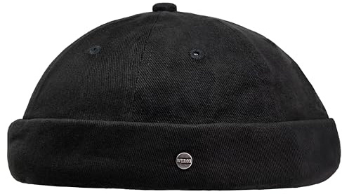 WEROR Dockercap Herren – Dockermütze Seemannsmütze Fischermütze - Mütze aus Baumwolle - Cap – WEROR-453.1 (Schwarz, Einheitsgröße)
