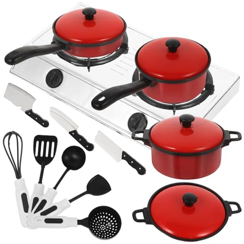Levemolo Cucina Giocattolo Per Bambini Set Utensili E Pentole Da Gioco Educativo in Plastica Ecologica 6 Pezzi Per Sviluppo Creatività E Coordinazione Mano-Occhio Gioco Di Ruolo Domestico
