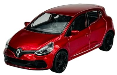 Welly Voiture miniature compatible avec Renault Clio IV 5 portes Type X98 à partir de 2012 Rouge env. 1/34-1/39 Voiture miniature en métal moulé sous pression Neuve dans sa boîte
