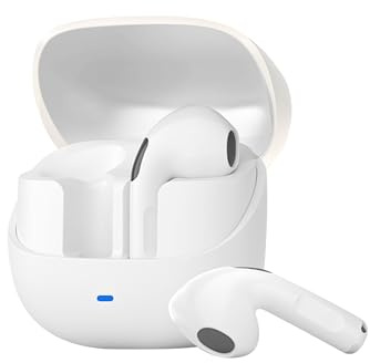 ZIPFORCE Écouteurs TWS Semi-Intra-Auriculaires Bluetooth 6.0, Commande Tactile, léger et Confortable, appels clairs, Embouts ergonomiques. (T03)