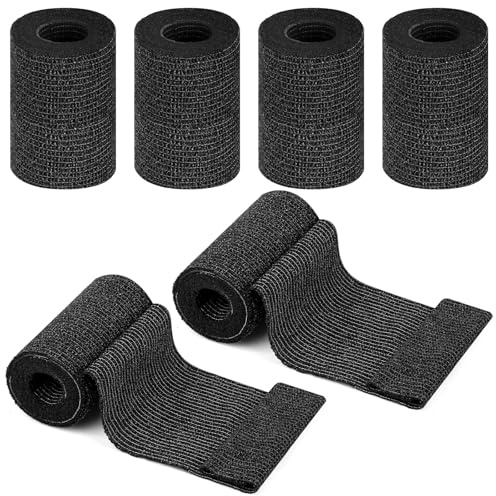 BUTBU 6 Rollos Venda Cohesiva, 7.5CM*4.5M Banda Venda Cinta Bendaje Adhesiva, Tape Crossfit, Esparadrapo Deportivo, Ven-Da Elastica Adhesivap para Muñeca Dedos Lesiones Deportivas, Hinchazón(Negro)