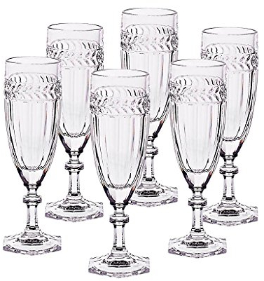 6 X Sektglas Sektkelch Champagnerglas Miss Desiree 130 ml Transparent Kristallglas 18,5 cm