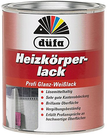 Düfa Heizkörperlack Profi Glanz Weißlack Spezial-Kunstharzlack mit hohem Weißgrad 2,5 L