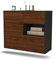 Dekati Sideboard Knoxville hängend (92x77x35cm) Korpus anthrazit matt - Front Holz-Design Walnuss - Push to Open