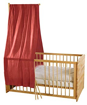 Bio Baby Betthimmel 100% Bio-Baumwolle (kbA) GOTS zertifiziert, Ziegelrot, 115 x 300 cm