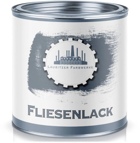 pintura para azulejos tradicional 2K para azulejos incl. Endurecedor pintura brillante de suelo y pared esmalte 2K (1 L, Blanco perla) Lausitzer Farbwerke