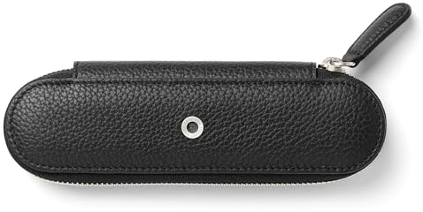 Graf von FABER-CASTELL 118740 - Stifteetui für 2 Schreibgeräte, Cashmere, Schwarz, Federtasche mit Reißverschluss