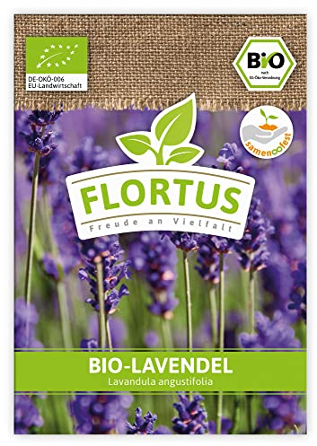 FLORTUS BIO Lavendel | Kräutersamen | Lavendelsamen | Bio Saatgut aus Pflanzensamen | Samen zur Anzucht für Garten, Balkon, Küche & Fensterbank