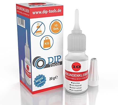 DIP-Tools geruchloser Sekundenkleber extra stark - Kleber Modellbau - Sekundenkleber Kunststoff - Superkleber extra stark - Super Glue (20, Gramm)