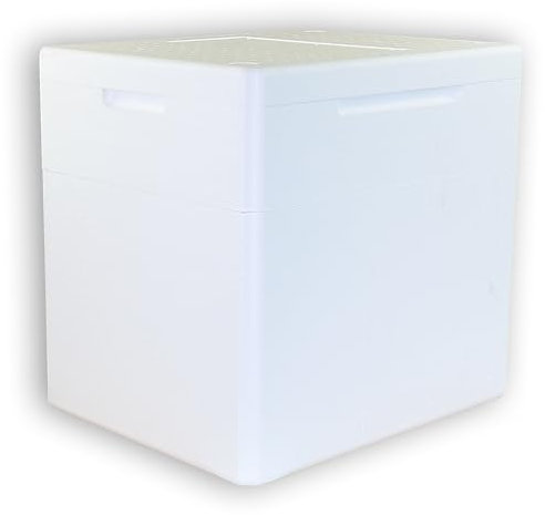 2 Thermoboxen Styropor 55 Liter mit Deckel - Kühlbox Styropor - Wiederverwendbarer Isolierbehälter/Transportbox | Große Styropor Kühlbox