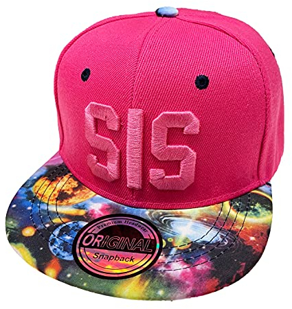 J26 Prince & Princess Brother & Sister Snapback Kinder Kids Set USA Cap Kappe Basecap Mütze Trucker Cappy Kult Partner Look Geschwister (Sis Pink)