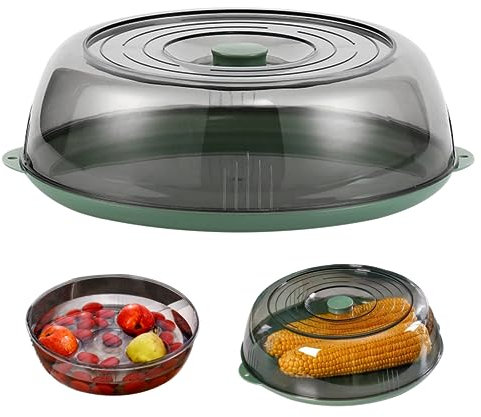 Dômes alimentaires, couvercle anti-éclaboussures pour micro-ondes avec plateau, couvercle empilable pour micro-ondes 11,02 pouces, couvercle de plaque de micro-ondes, couvercles alimentaires isolés