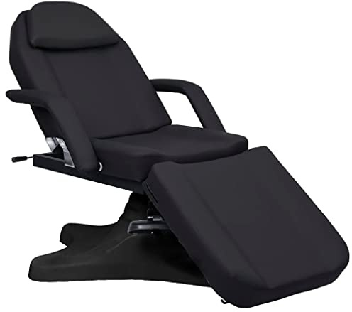 vidaXL Table de Massage Banc de Massage Lit de Beauté Canapé de Massage Lit Cosmetique Thérapie Cosmétique Tatouage Noir 180x62x(86,5-118) cm