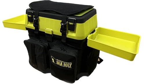 Roddarch Sea Fishing Seat Box with Side Trays: 600D RipStop Nylon Rucksack Converter and 18 Litre ABS Storage Box