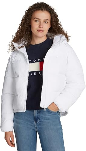 Tommy Jeans Tjw Aspen Puffer Ext Dw0Dw18841, Giacca trapuntata Donna, Bianco (White), M