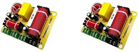 Janasiba Lot de 2 répartiteurs de fréquence de haut-parleur à 3 voies 300 W Filtre Hi-Fi Crossover Répartiteur de Fréquence pour la modification DIY des haut-parleurs domestiques
