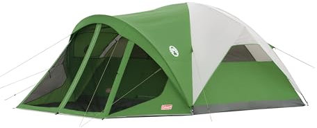 Coleman Evanston 6/8-Person Camping Tent with Screen Porch, Weatherproof Tent Sets Up in 15 Mins, Included Rainfly & Carry Bag, Made of PFAS-Free Materials