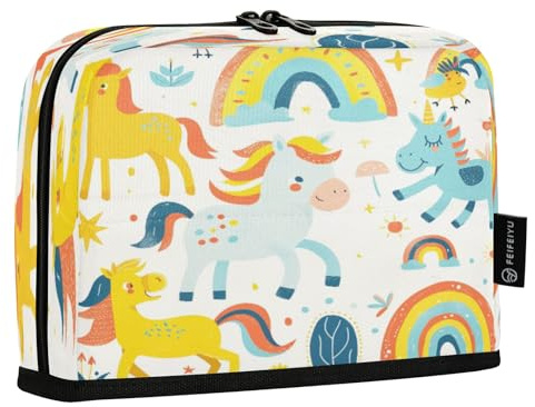 Mnsruu Trousse à crayons avec motif cheval arc-en-ciel - Grande capacité - Pour garçons et filles - Multi-couches - Organiseur de papeterie pour l'école, le bureau, le travail