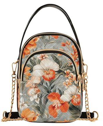 Blommor orkidé begonia gladiolus grå trendig magväska för kvinnor crossbody med flera fickor handväskor för resor