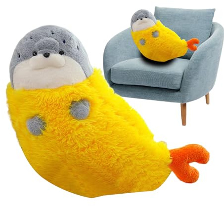 Wezalget Peluche Phoque | Mignonne Collection Amusante | Coussin Décoratif en Peluche Animale | pour Collectionneurs Garçons Filles Chambre Salle de Jeux Canapé Maison Anniversaire