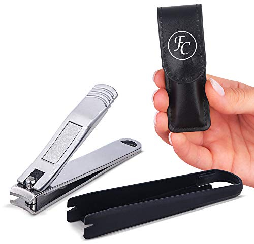FABCARE Tagliaunghie con raccolta unghie e lima integrata - include custodia ed ebook - extra affilati e durevoli per manicure e pedicure professionale - strumenti di alta qualità per cura personale