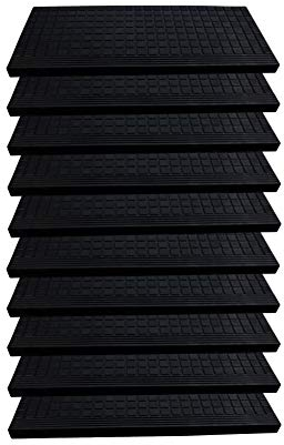 BigDean Stufenmatte aus Gummi 10 Stück - 65x26cm - mit Winkelkante, rutschfest, für Innen- und Außentreppen Treppenmatte