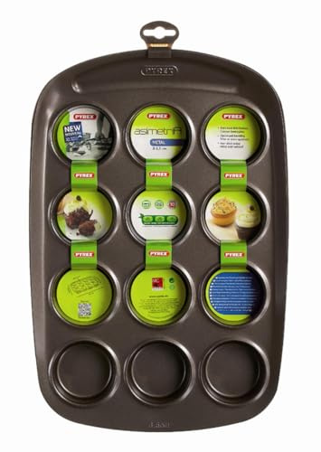 Pyrex® Asimetria Bandeja Magdalenas Acero 38x25x5cm Acero No INOX Apto Horno Temperatura Máxima (250°) Garantía 10 Años