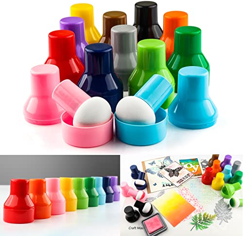 12 Stück/Sets Tintenapplikator mit Aufbewahrungsboxen,Papierzange für direkte Tinte auf Bastelprojekten,einfach,Tintenschwamm für Stempel,Tinte,Useding, Mischen, Kartenherstellung,Bastelwerkzeuge