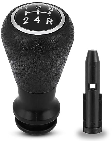 Juttzzei Peugeot 5-Gang Schaltknauf, Manueller Auto Schalthebel mit Adapter für Peugeot 106 206 207 306 307 308 3008 5008 Citroen C2 C3 C4 B6 Schaltknöpfe, Peugeot 206 Schaltknauf mit Adapter-Schwarz