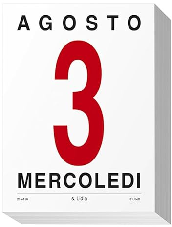 Blocco Calendario da MuroMezzo Ministeriale10,5x15cm.Anno 2026 Giornaliero AB214