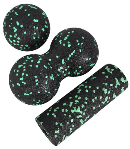Lot de 3 Balle de Massage Set Ballon en Mousse Reeducation Balle de Massage en Forme de Cacahuète- Boule Massage Pied Fasciite Plantaire Double Balles de Massage pour Yoga,Tissus Profonds (3Pcs)