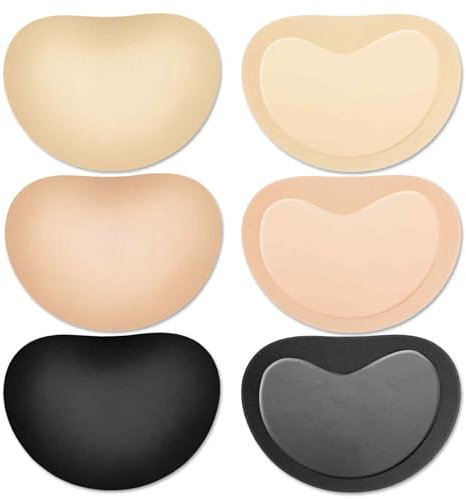 COMNICO 3 Paar BH-Einlagen Klebe BH-Pads Push Up Atmungsaktive BH-Cups Einsätze Herausnehmbare Bequeme Brustpolster für Frauen, Sport, Bikini, Badeanzug, Badeanzug, Kleid