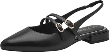 Marco Tozzi Donna Ballerine Morbido Feel Me Plantare Morbida Fodera Interna Vegano A Punta, Nero (Black), 39 EU