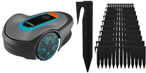 Gardena Mähroboter SILENO minimo 500 m² & RASENFREUND 100 Stück Haken Befestigung